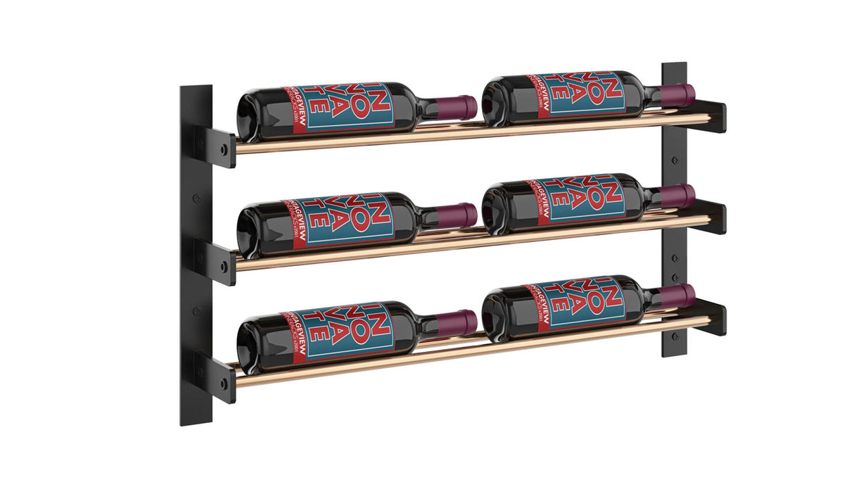 VintageView Evolution Wine Wall 15″ 2C Wall Mounted Wine Rack System (6 to 18 bottles)
