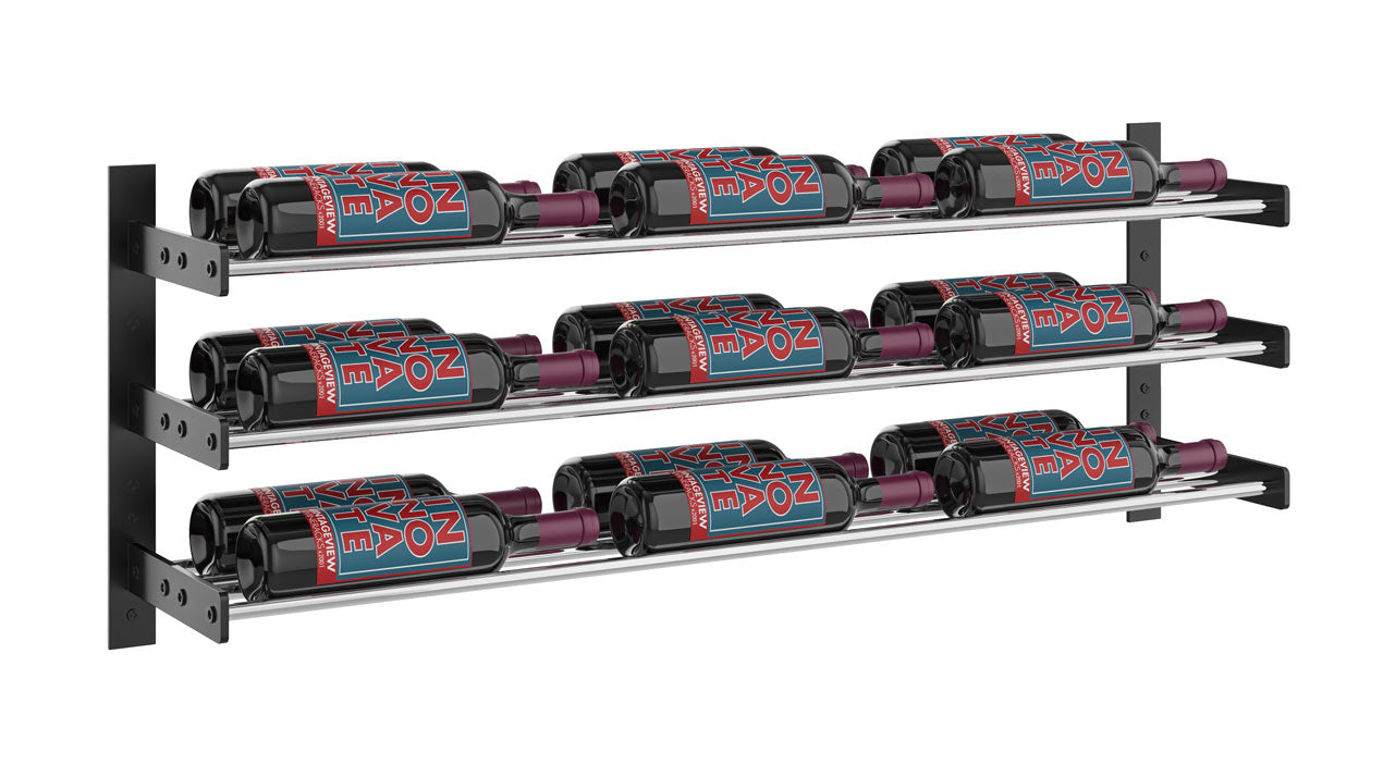 VintageView Evolution Wine Wall 15″ 3C Wall Mounted Wine Rack System (9 to 27 bottles)