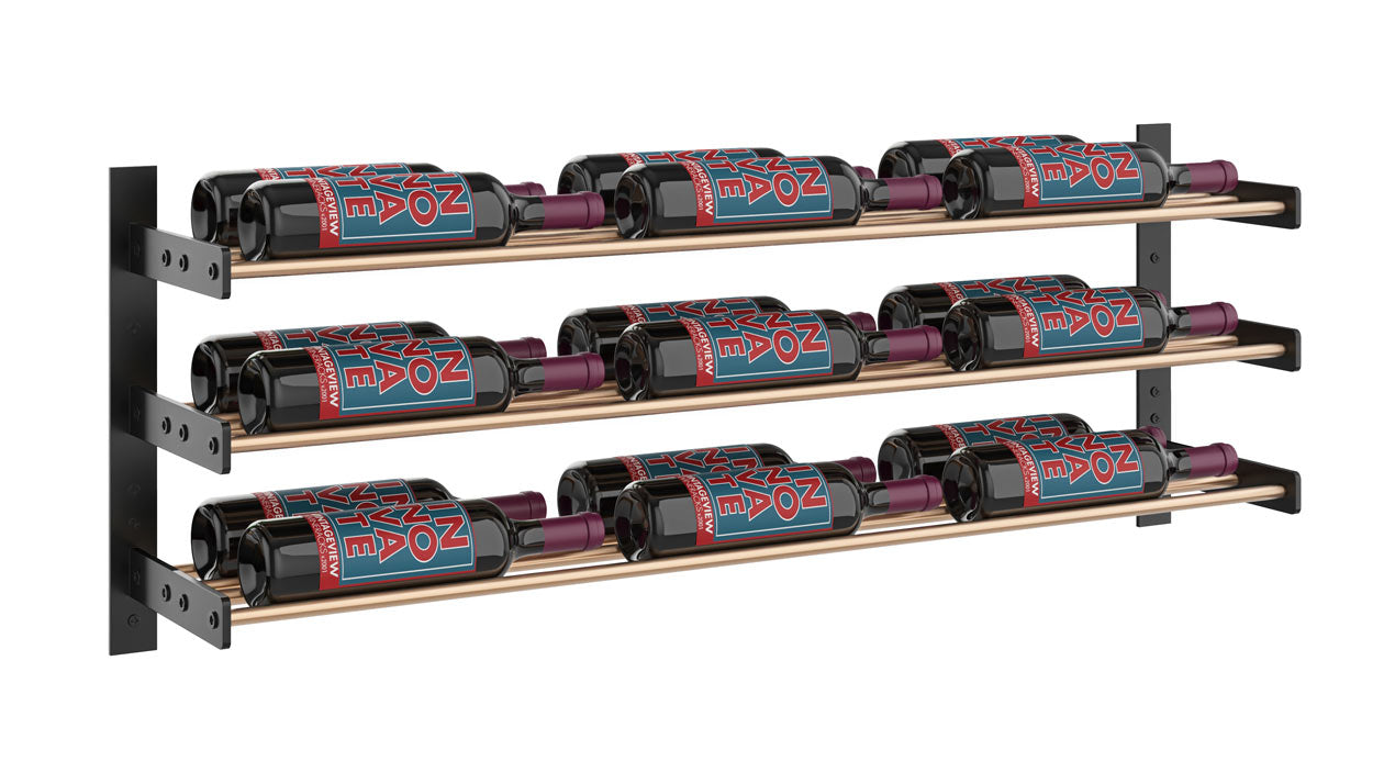 VintageView Evolution Wine Wall 15″ 3C Wall Mounted Wine Rack System (9 to 27 bottles)