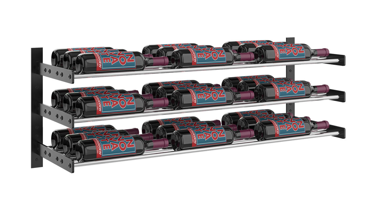 VintageView Evolution Wine Wall 15″ 3C Wall Mounted Wine Rack System (9 to 27 bottles)