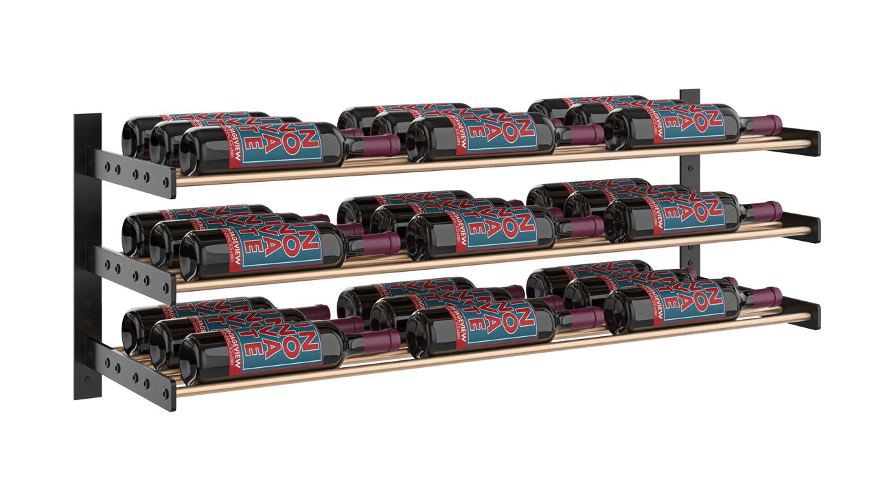 VintageView Evolution Wine Wall 15″ 3C Wall Mounted Wine Rack System (9 to 27 bottles)