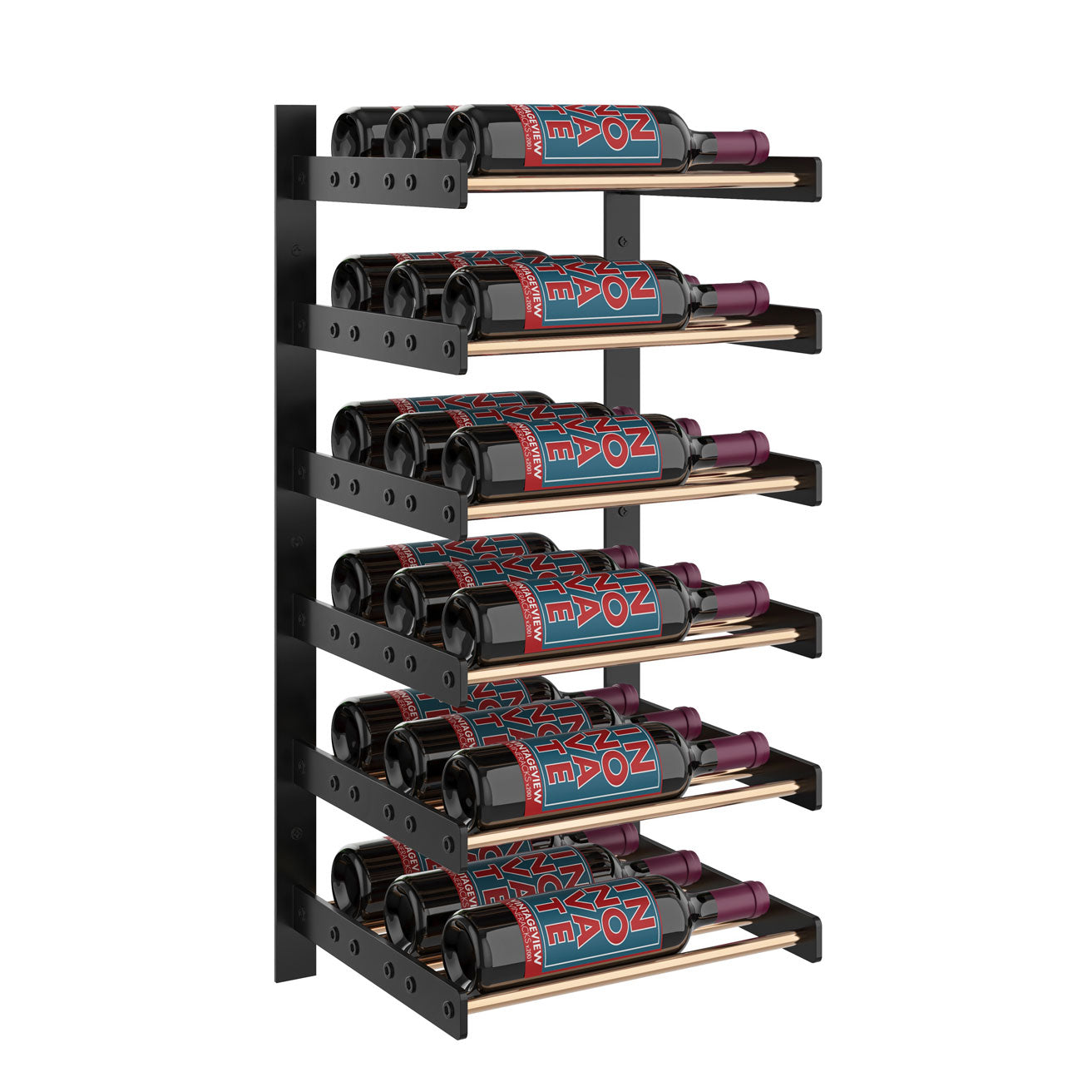 VintageView Evolution Wine Wall 30″ 1C Wall Mounted Wine Rack System (6 to 18 bottles)