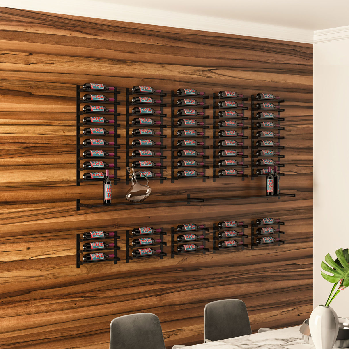 VintageView Evolution Wine Wall 30″ 1C Wall Mounted Wine Rack System (6 to 18 bottles)