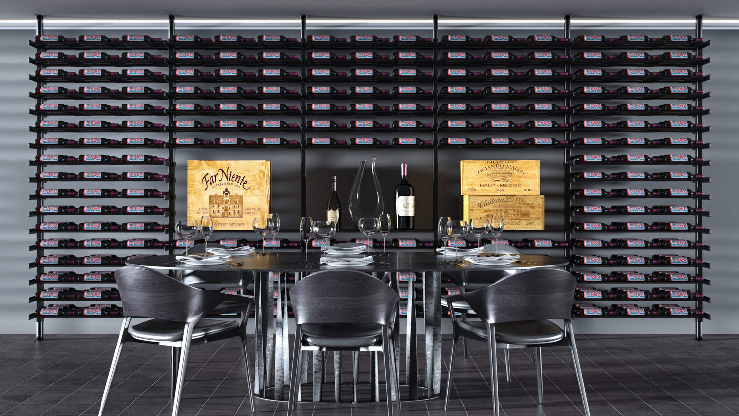 VintageView Evolution Wine Wall 30″ Wall Mounted Wine Rack System (18 to 54 bottles)