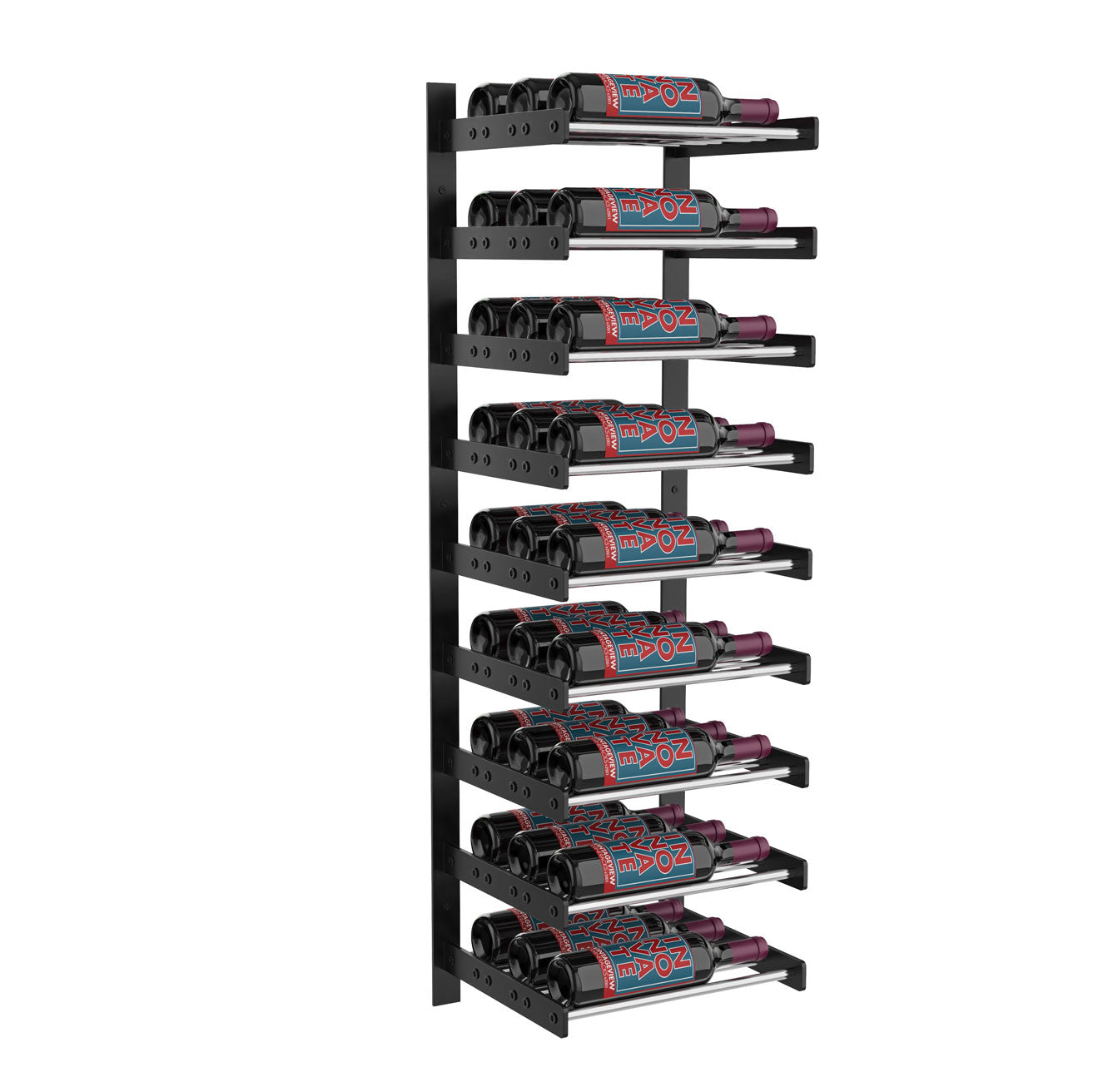VintageView Evolution Wine Wall 45″ 1C Wall Mounted Wine Rack System (9 to 27 bottles)