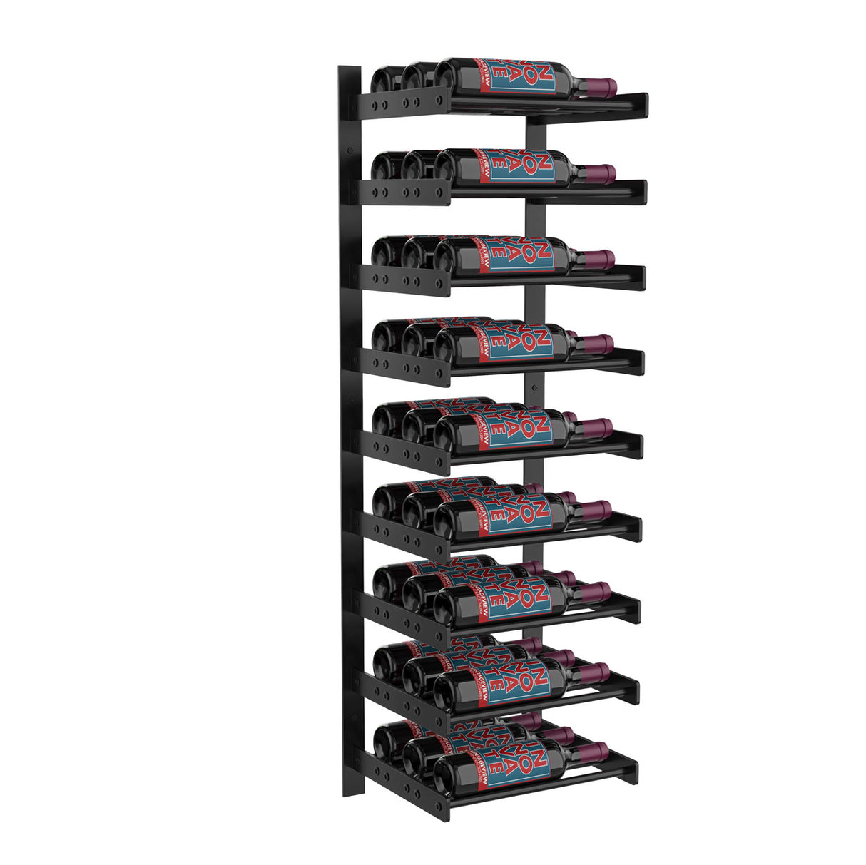 VintageView Evolution Wine Wall 45″ 1C Wall Mounted Wine Rack System (9 to 27 bottles)