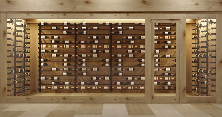 VintageView Evolution Wine Wall 45″ 2C Wall Mounted Wine Rack System (18 to 54 bottles)