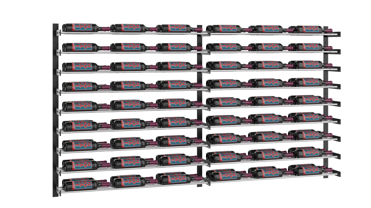 VintageView Evolution Wine Wall 45″ Wall Mounted Wine Rack Kit (54 to 162 bottles)