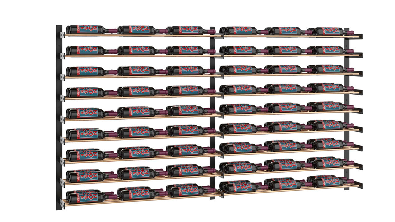 VintageView Evolution Wine Wall 45″ Wall Mounted Wine Rack Kit (54 to 162 bottles)
