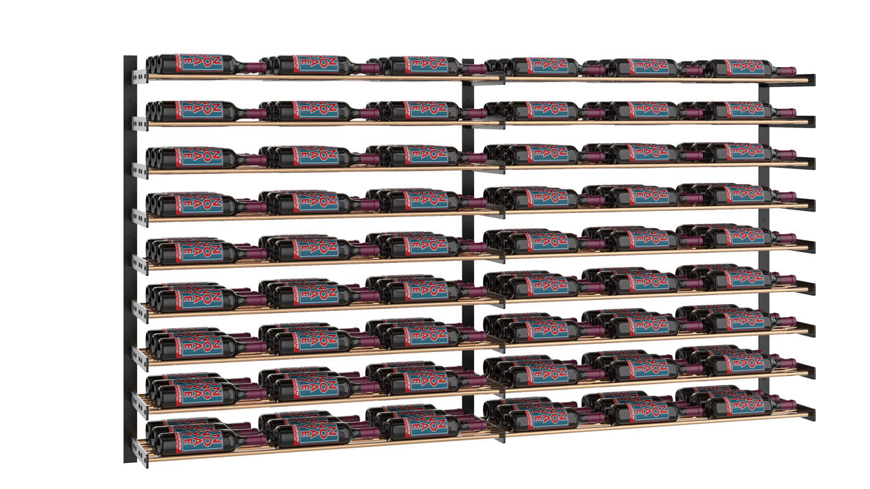 VintageView Evolution Wine Wall 45″ Wall Mounted Wine Rack Kit (54 to 162 bottles)