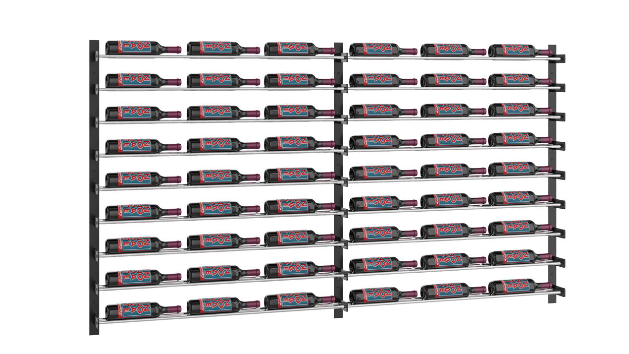 VintageView Evolution Wine Wall 45″ Wall Mounted Wine Rack Kit (54 to 162 bottles)