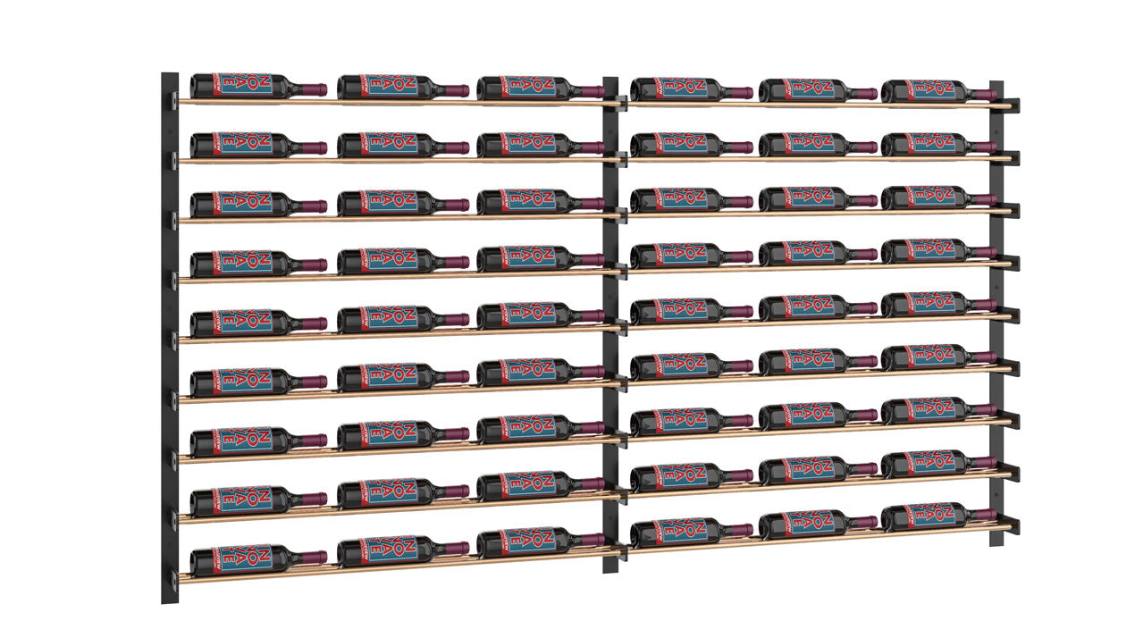 VintageView Evolution Wine Wall 45″ Wall Mounted Wine Rack Kit (54 to 162 bottles)