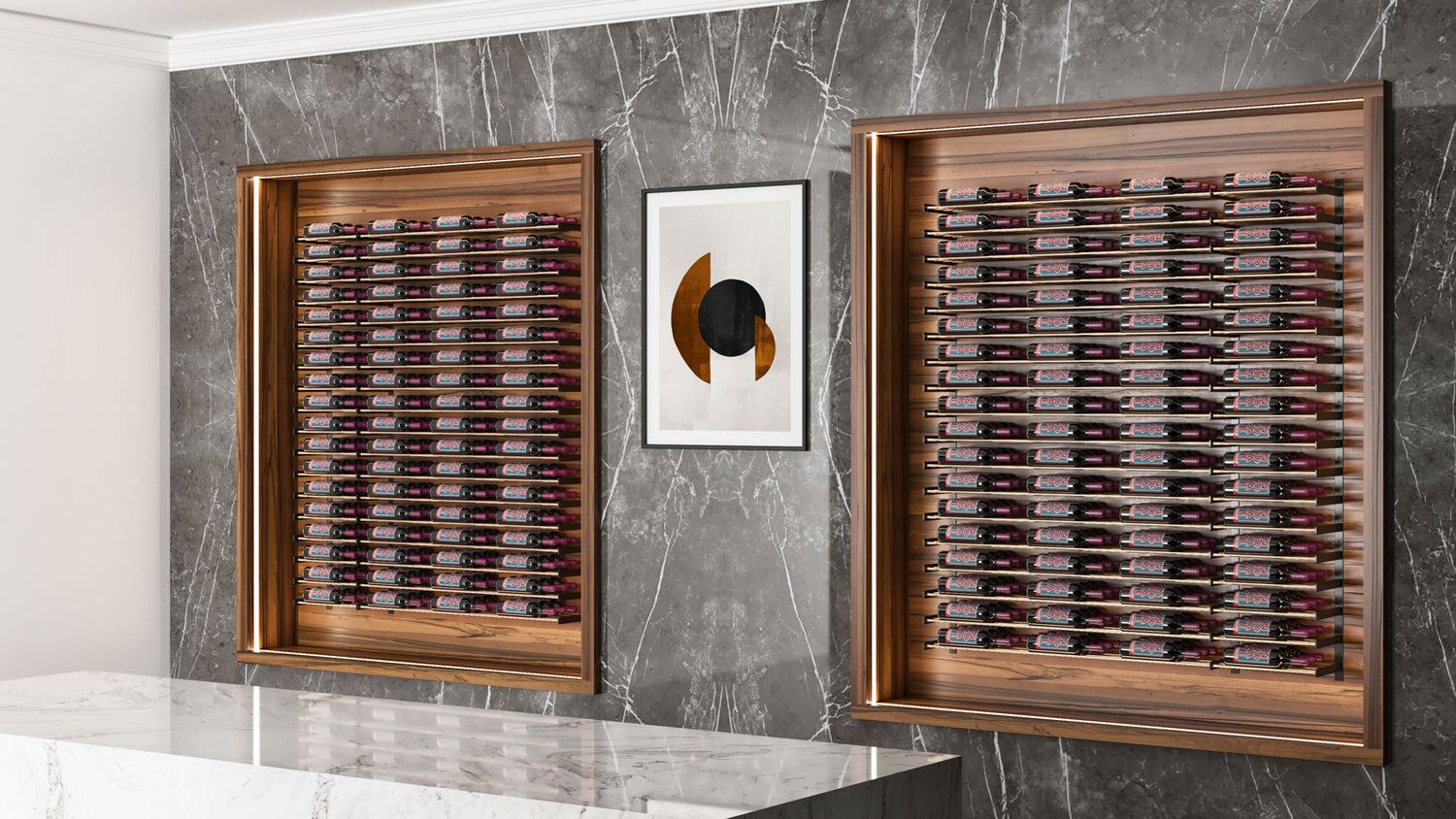 VintageView Evolution Wine Wall 5″ 1C Wall Mounted Wine Rack System (1 to 3 bottles)