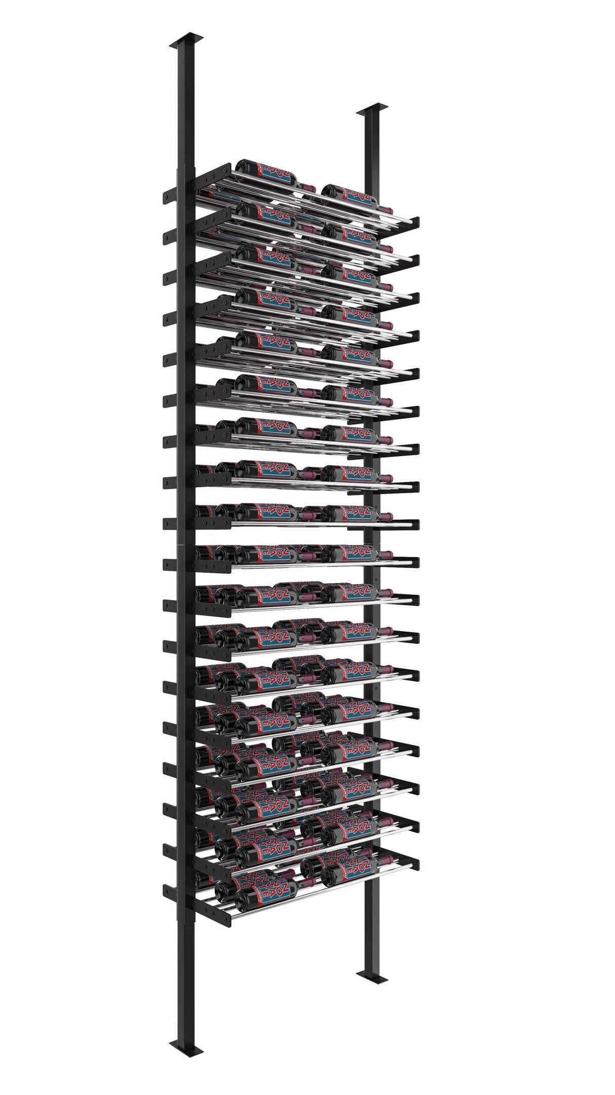 VintageView Evolution Wine Wall Post 10′ 2C Kit: Label Forward Wine Rack Kit (2 sided, 72 to 144 bottles)
