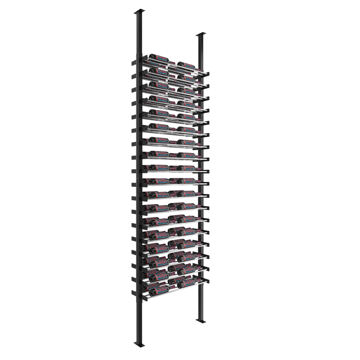 VintageView Evolution Wine Wall Post 10′ 2C Kit: Label Forward Wine Rack Kit (2 sided, 72 to 144 bottles)