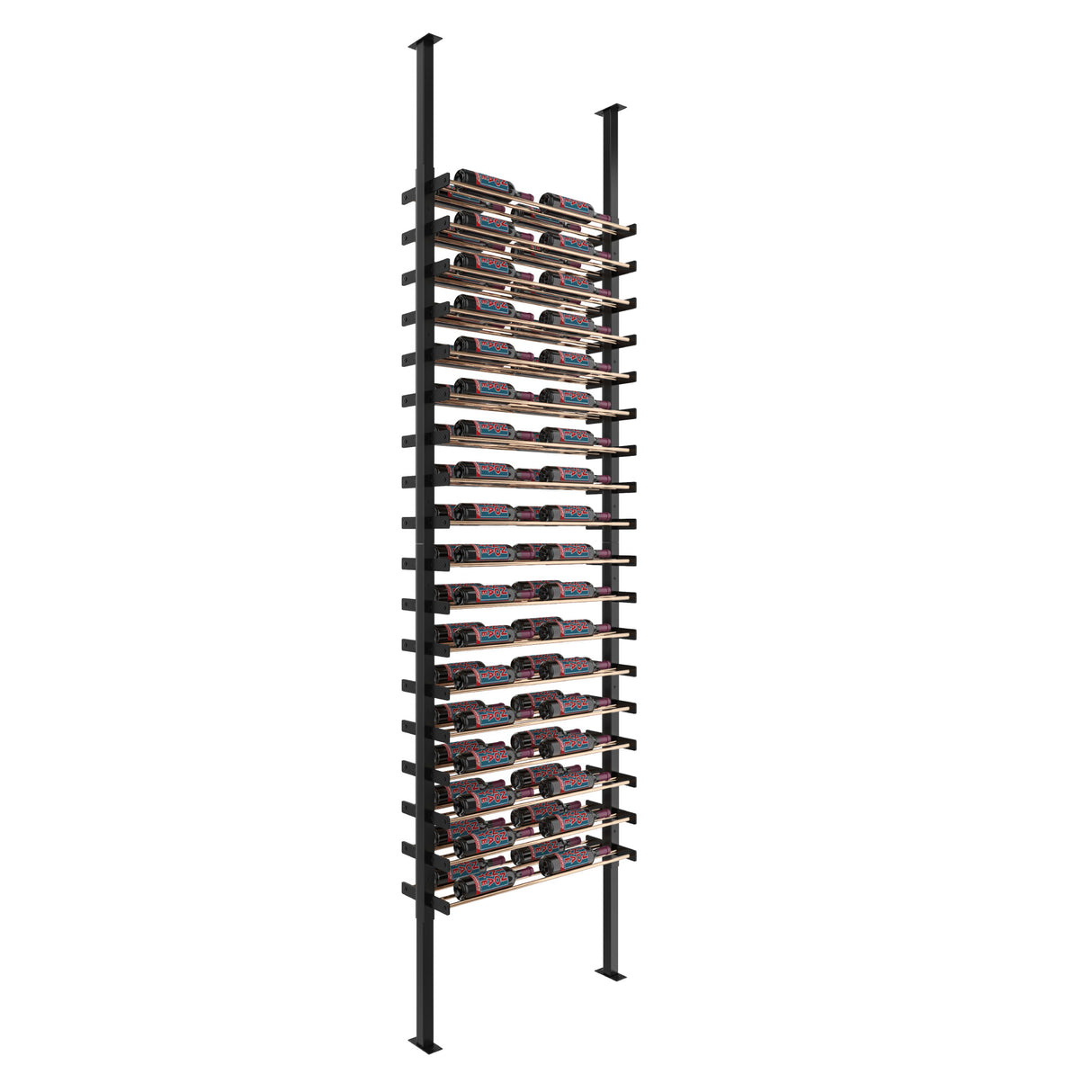 VintageView Evolution Wine Wall Post 10′ 2C Kit: Label Forward Wine Rack Kit (2 sided, 72 to 144 bottles)