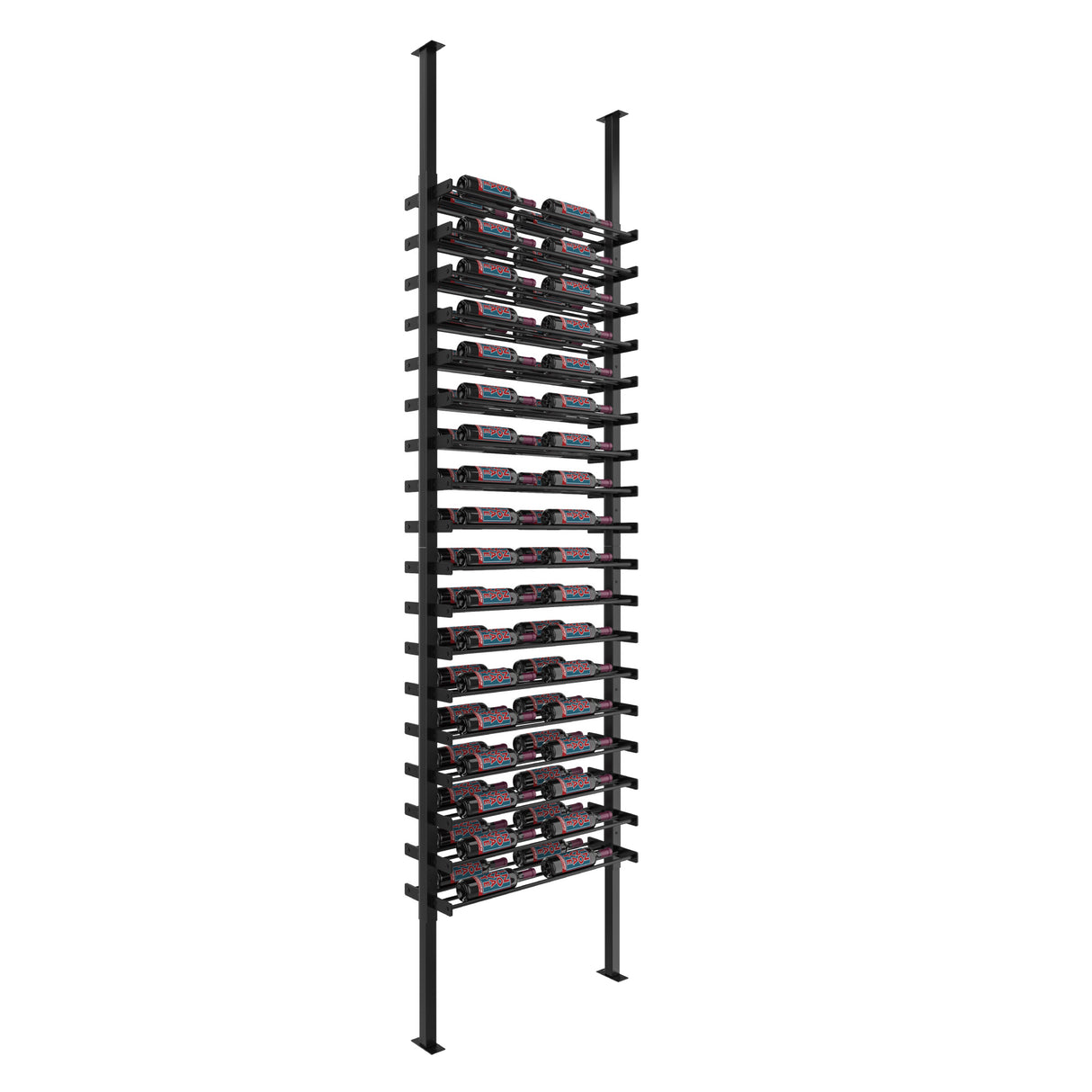 VintageView Evolution Wine Wall Post 10′ 2C Kit: Label Forward Wine Rack Kit (2 sided, 72 to 144 bottles)