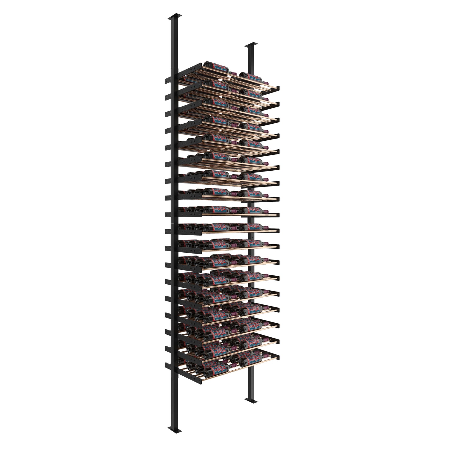VintageView Evolution Wine Wall Post 10′ 2C Kit: Label Forward Wine Rack Kit (2 sided, 72 to 144 bottles)