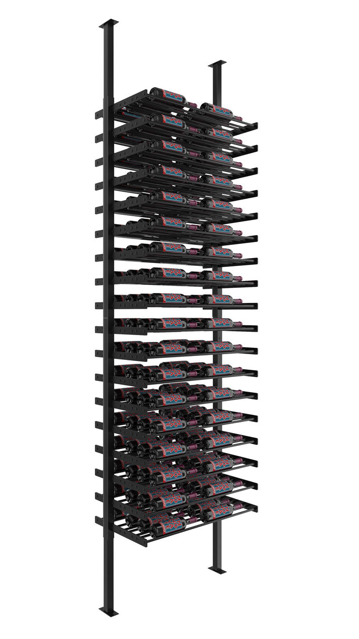 VintageView Evolution Wine Wall Post 10′ 2C Kit: Label Forward Wine Rack Kit (2 sided, 72 to 144 bottles)