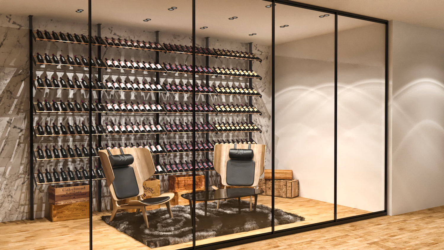 VintageView Evolution Wine Wall Presentation Row Wine Rack (3-9 bottles)