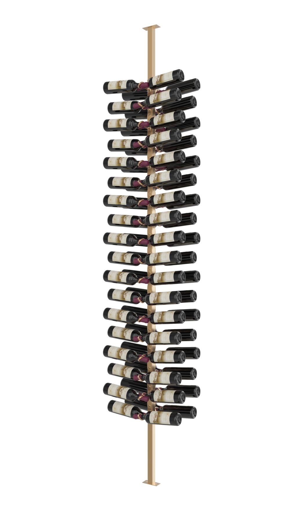 Vintage View R Series Helix Dual 15 Wall-Mounted Display Wine Rack (Right Facing Bottles, Golden Bronze)