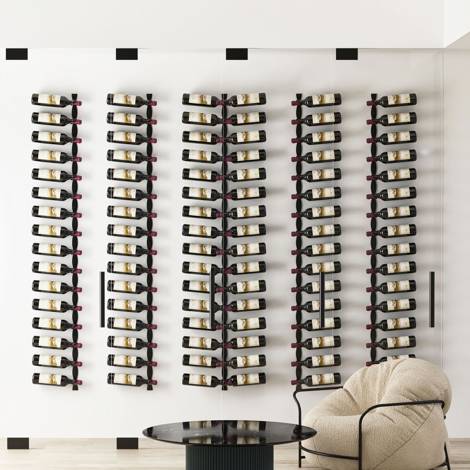 VintageView Helix Dual 15 (minimalist wall mounted metal wine rack)