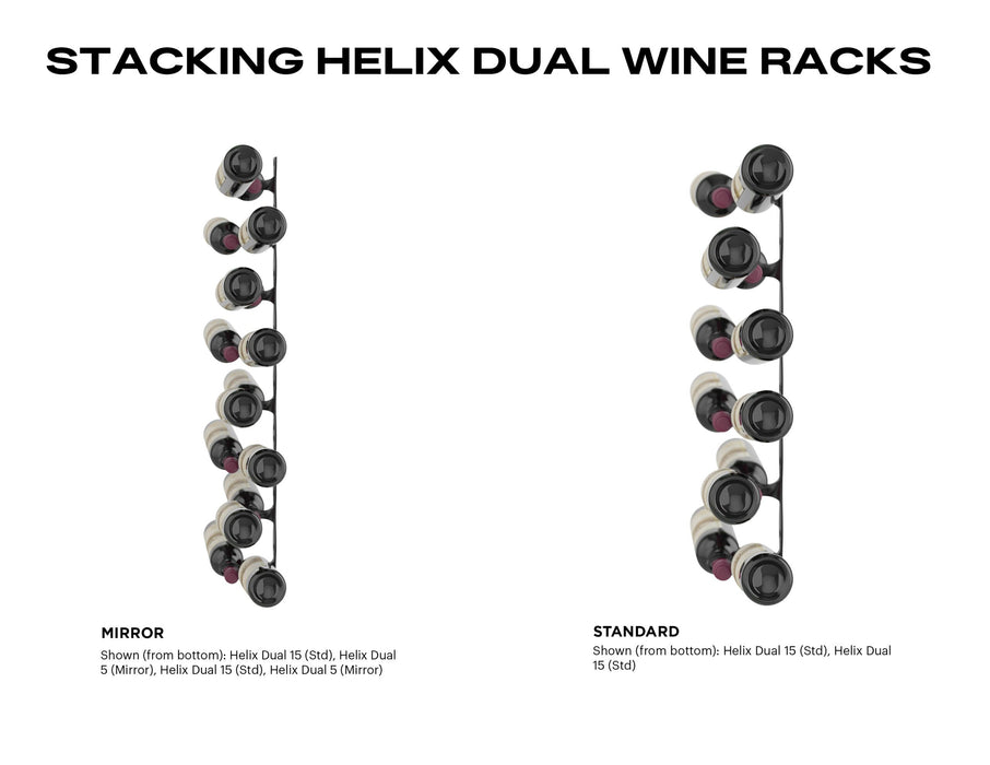 VintageView Helix Dual 15 (minimalist wall mounted metal wine rack)