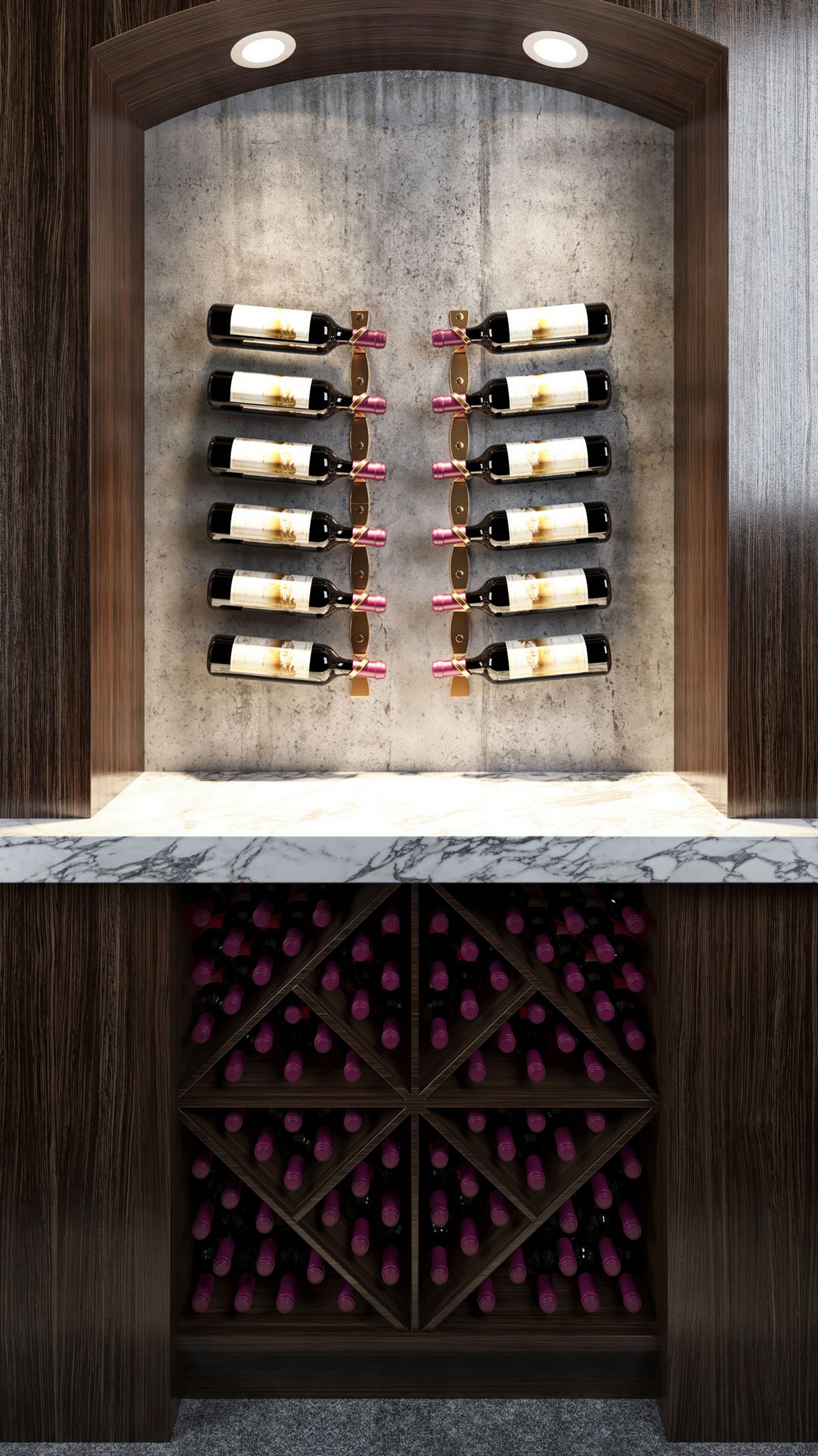 VintageView Helix Single 30 (minimalist wall mounted metal wine rack kit)