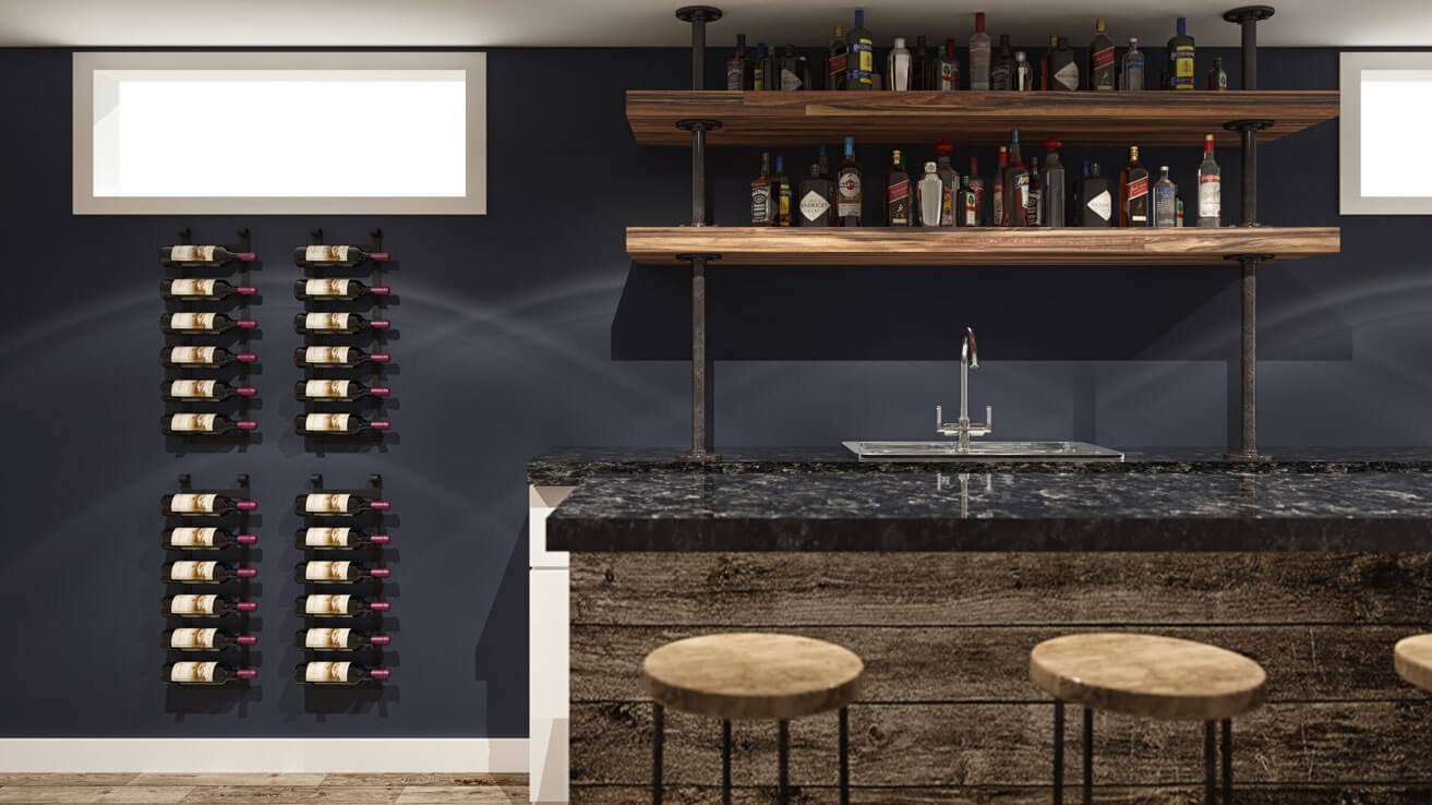 Wall wine outlet bar