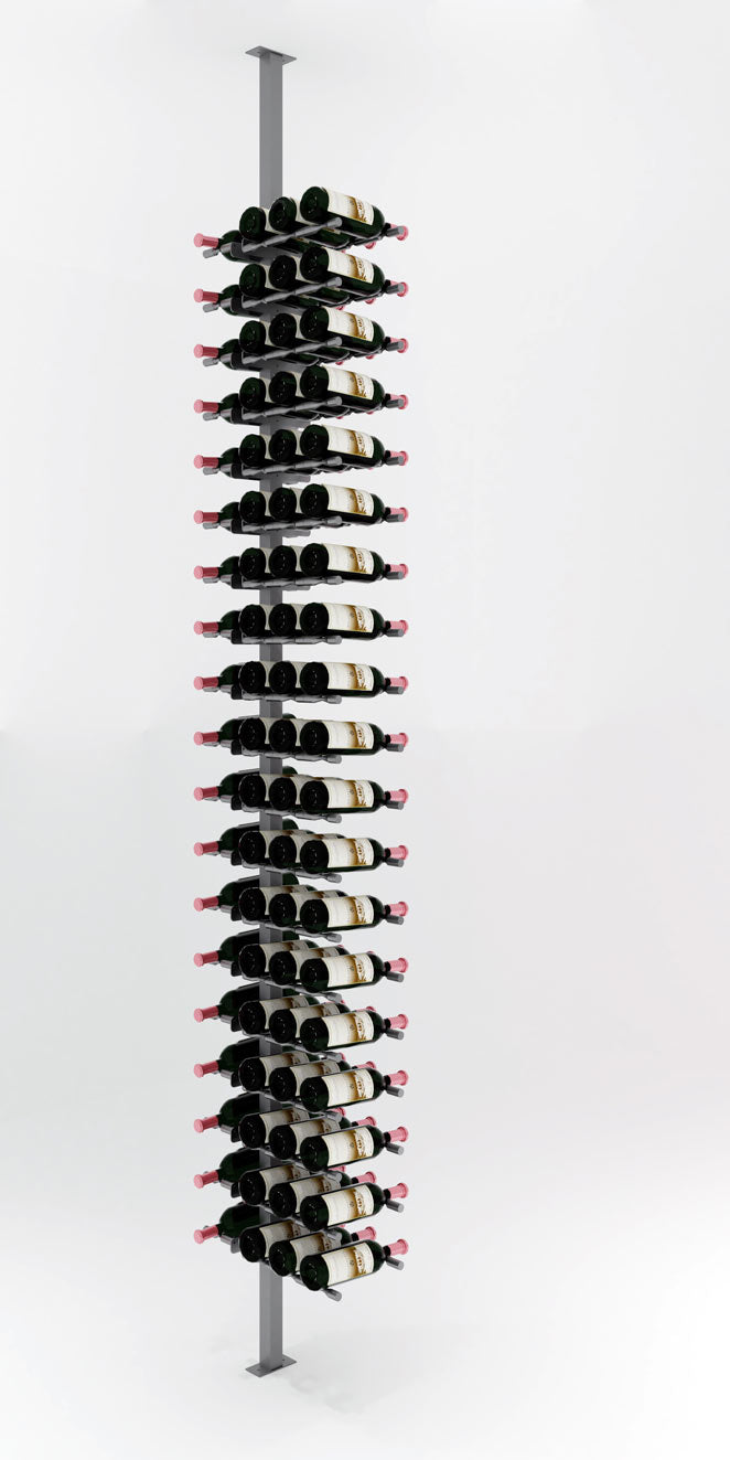 VintageView Vino Pins Post Kit: Two-Sided Label Forward Floating Wine Rack (40-80 bottles)