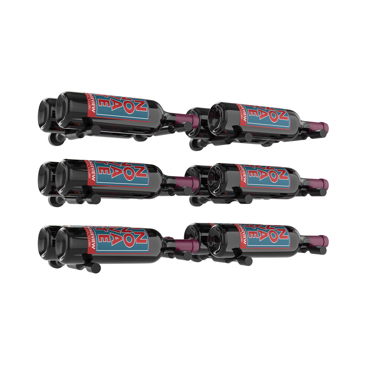 VintageView Vino Pins Designer Kit (6-bottle layout): Wall Mounted Wine Rack Display