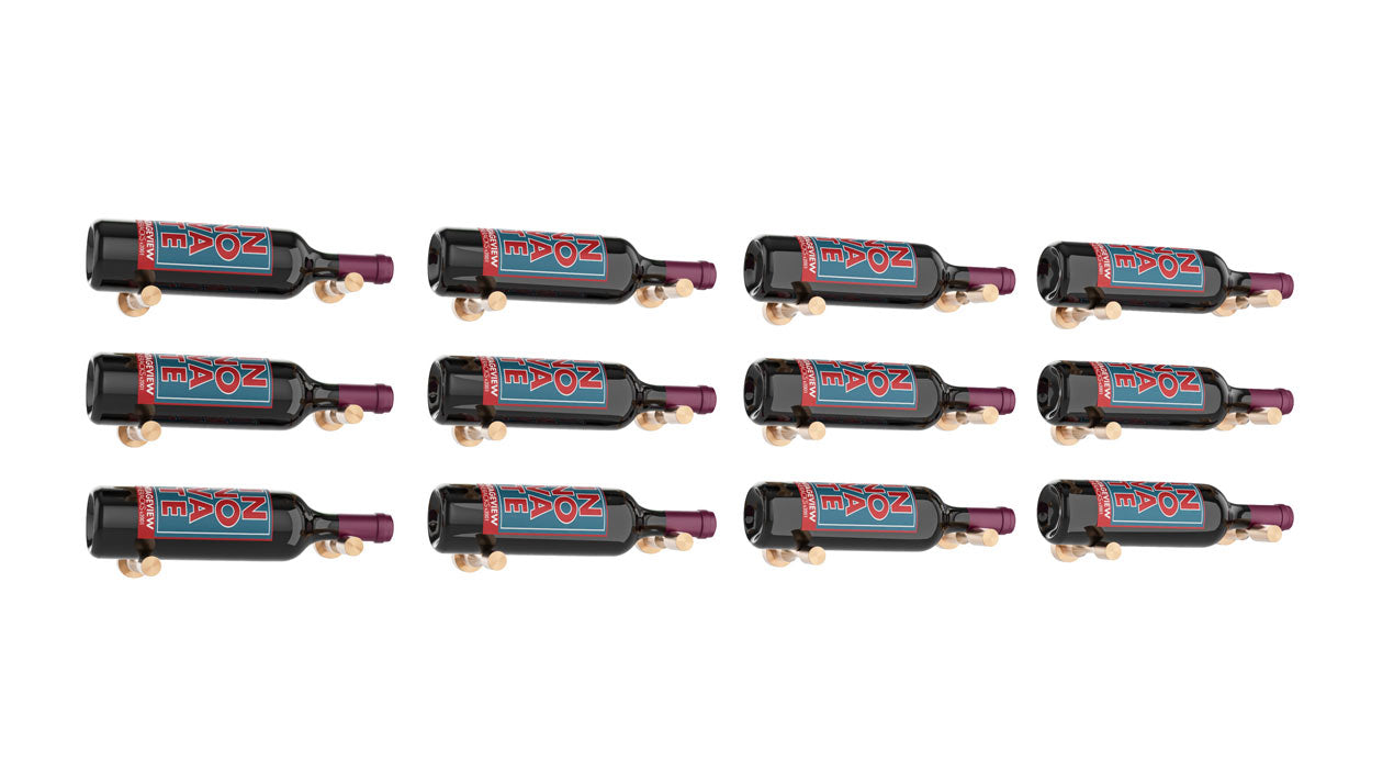 VintageView Vino Pins Designer Kit (12-bottle layout): Wall Mounted Wine Rack Display