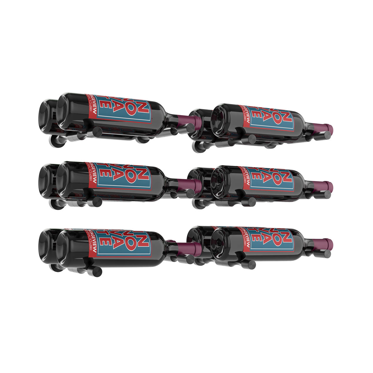 VintageView Vino Pins Designer Kit (6-bottle layout): Wall Mounted Wine Rack Display