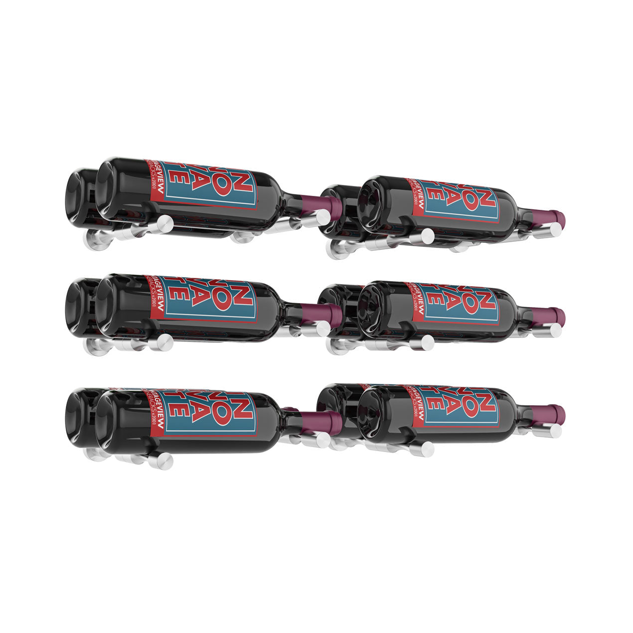 VintageView Vino Pins Designer Kit (6-bottle layout): Wall Mounted Wine Rack Display