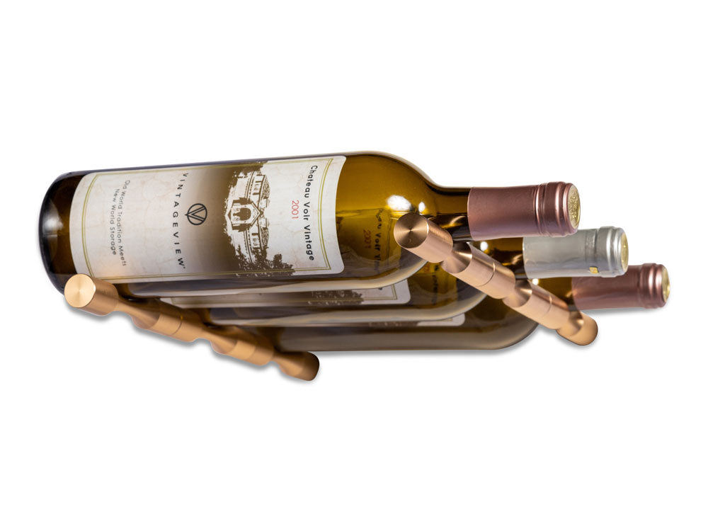 VintageView Vino Pins 3-Bottle Metal Wine Rack Peg Kit