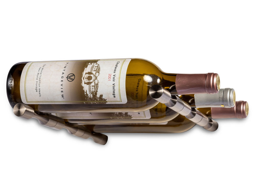 VintageView Vino Pins 3-Bottle Metal Wine Rack Peg Kit