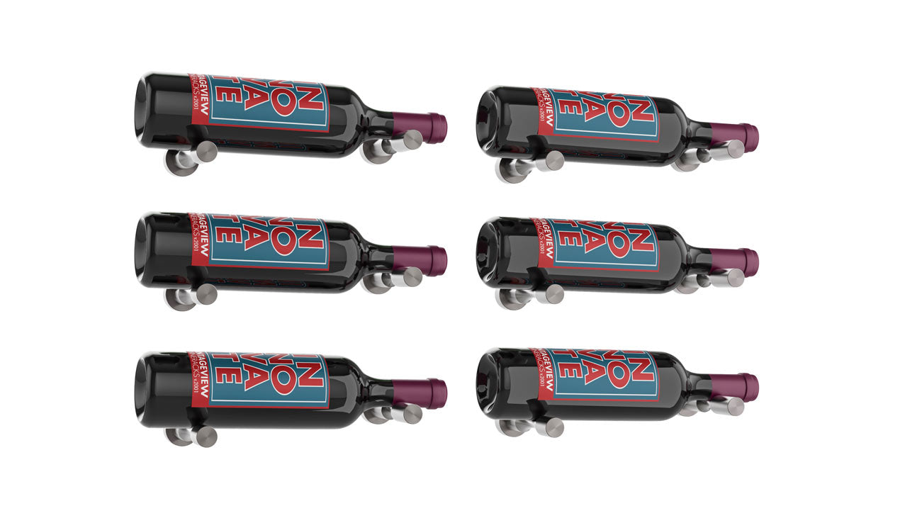 VintageView Vino Pins Designer Kit (6-bottle layout): Wall Mounted Wine Rack Display