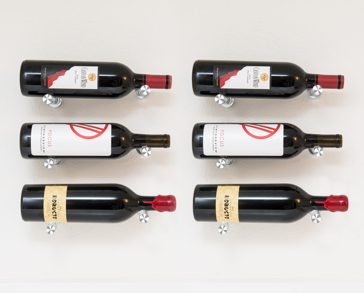 VintageView Vino Pins Designer Kit (6-bottle layout): Wall Mounted Wine Rack Display