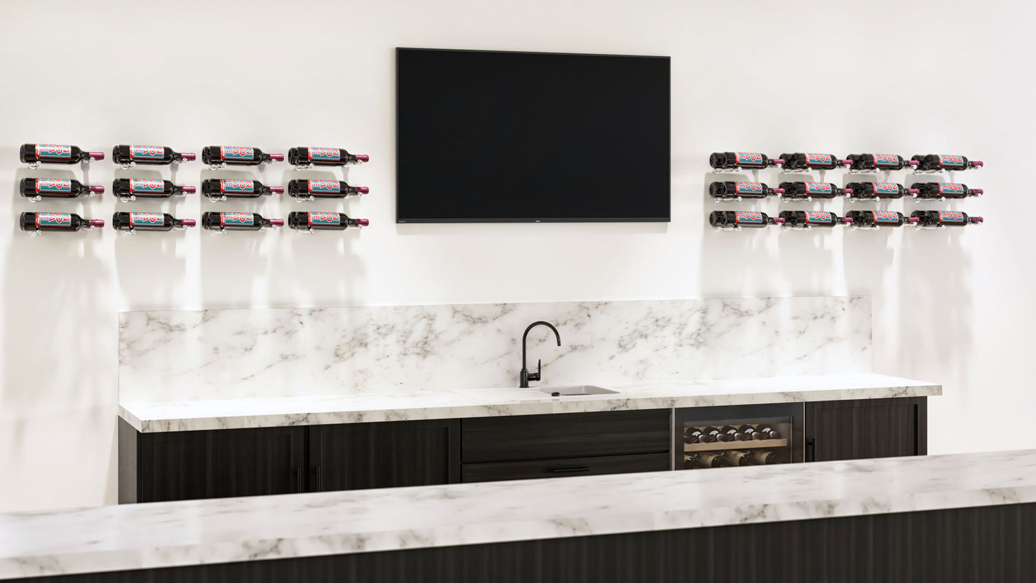 VintageView Vino Pins Designer Kit (12-bottle layout): Wall Mounted Wine Rack Display