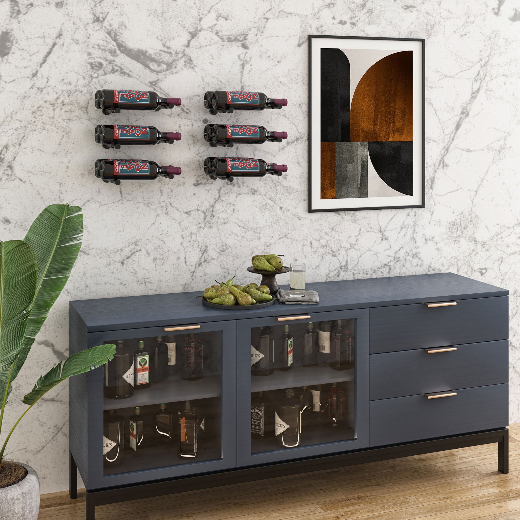 VintageView Vino Pins Designer Kit (6-bottle layout): Wall Mounted Win ...