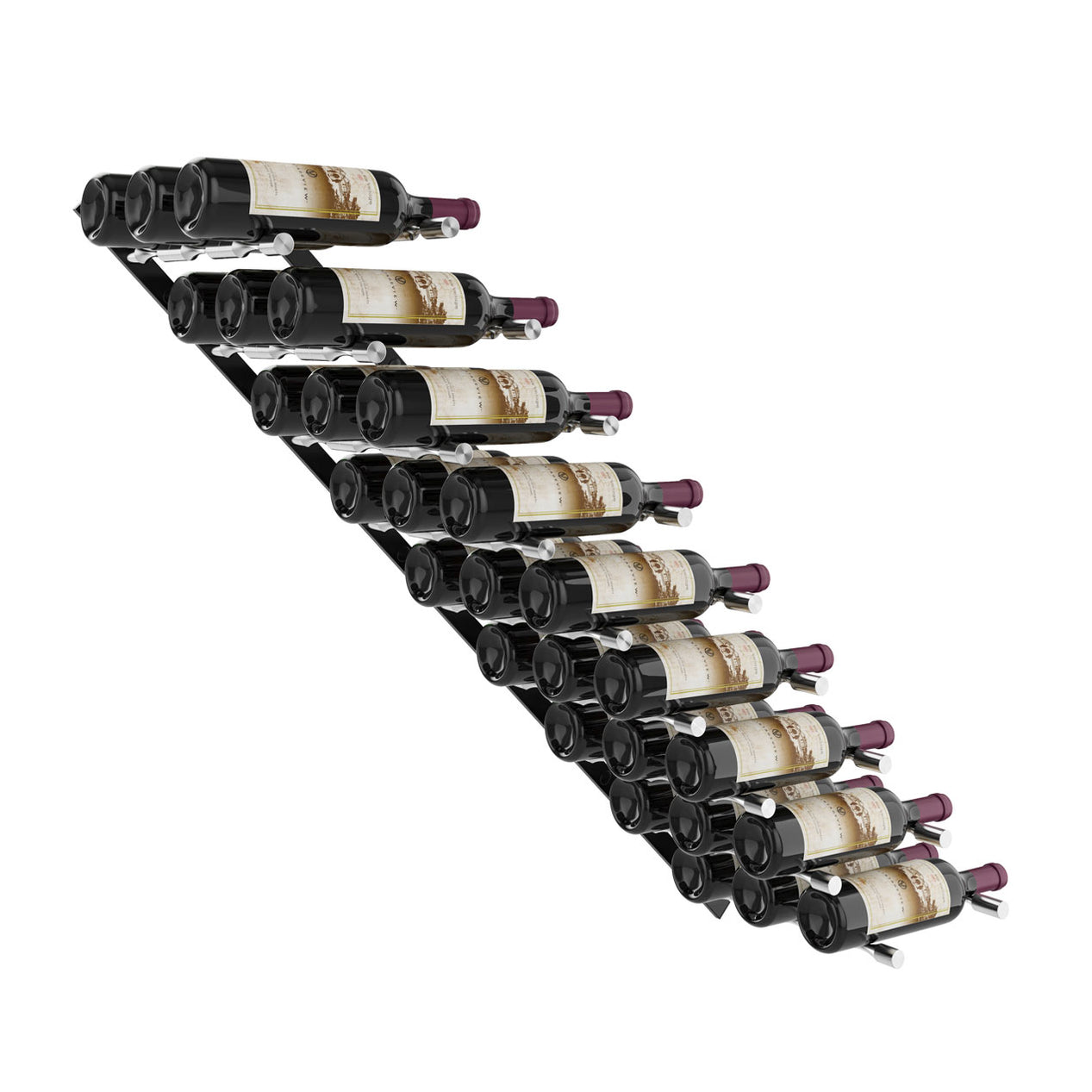 VintageView Vino Pins Flex Wall Mounted Metal Wine Rack system (9 to 2 ...