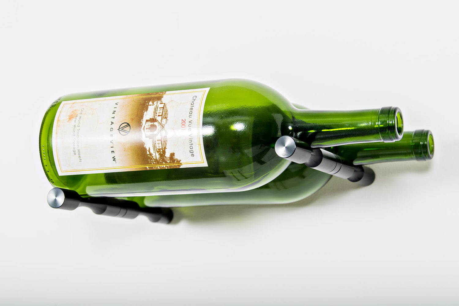 VintageView Vino Pins Magnum or Champagne 2-Bottle Metal Wine Rack Kit