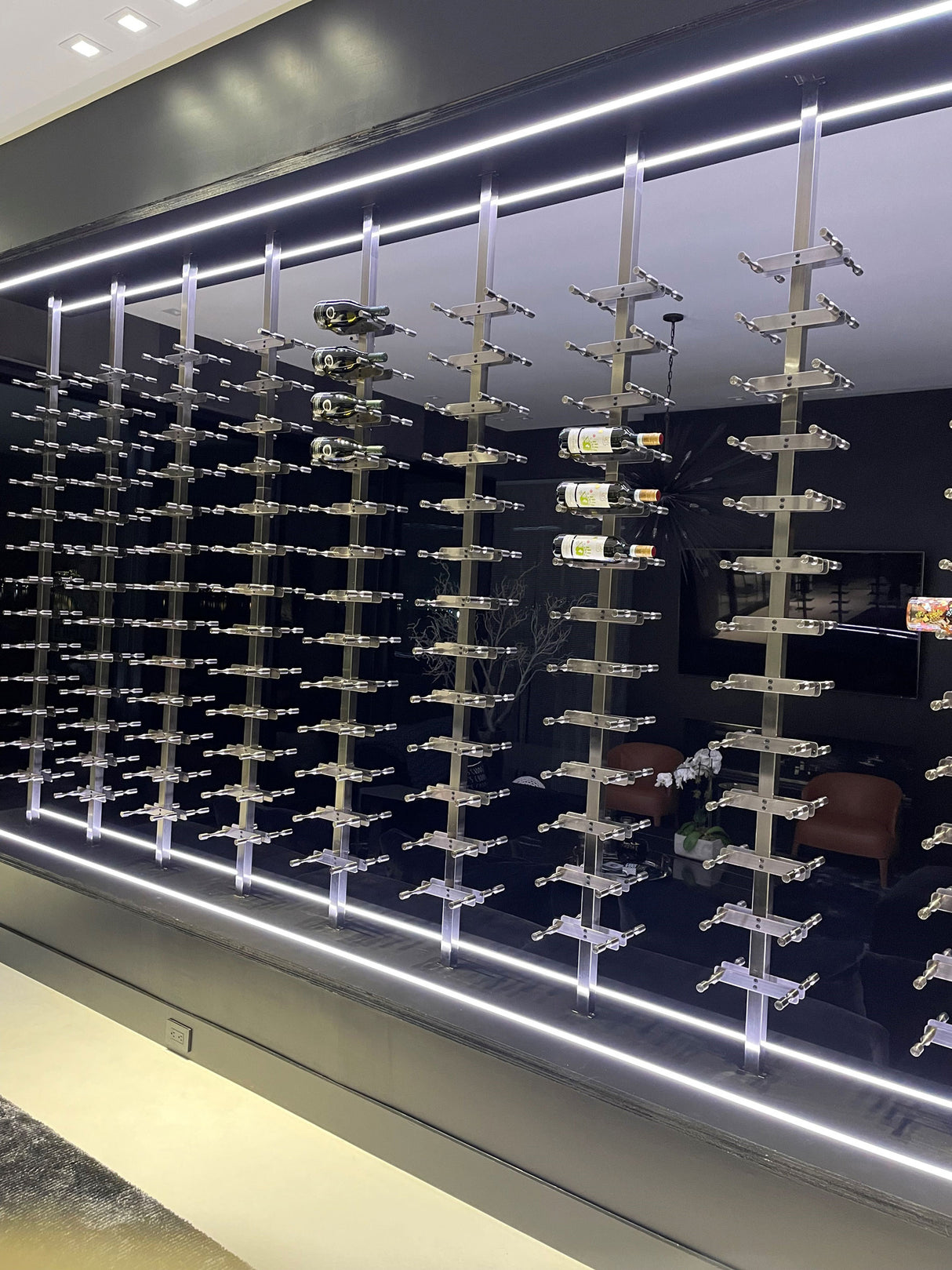 VintageView Vino Pins Post Kit: Two-Sided Label Forward Floating Wine Rack (40-80 bottles)