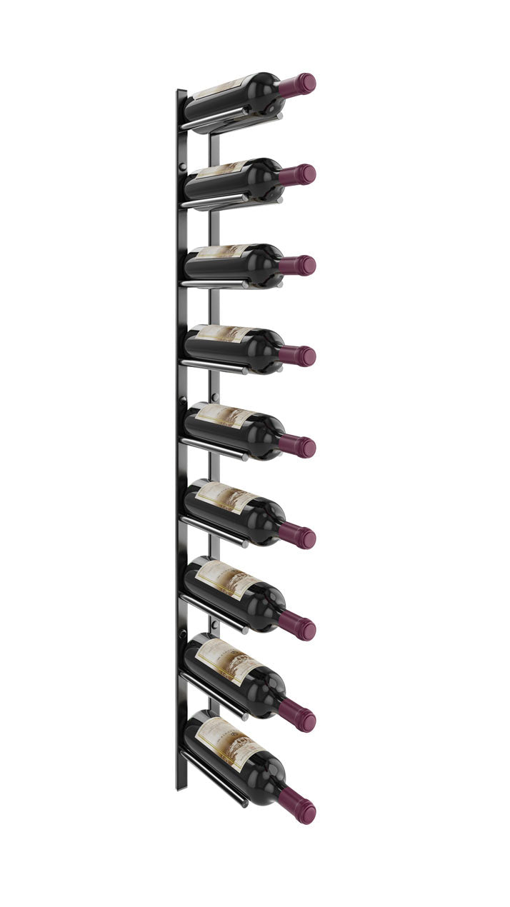 VintageView Vino Rails Flex 45 Wall Mounted Metal Wine Rack System (9 bottles)