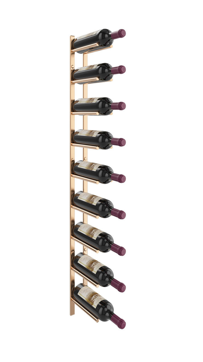 VintageView Vino Rails Flex 45 Wall Mounted Metal Wine Rack System (9 bottles)