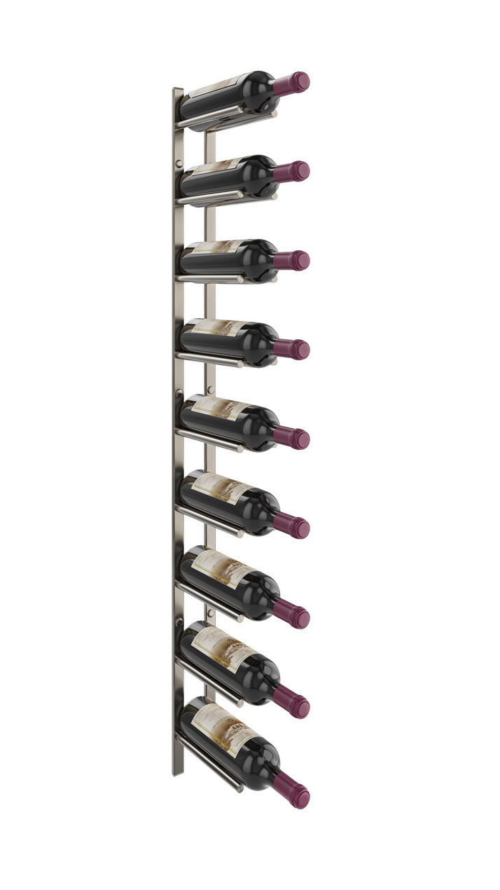 VintageView Vino Rails Flex 45 Wall Mounted Metal Wine Rack System (9 bottles)