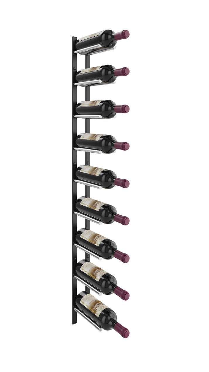 VintageView Vino Rails Flex 45 Wall Mounted Metal Wine Rack System (9 bottles)