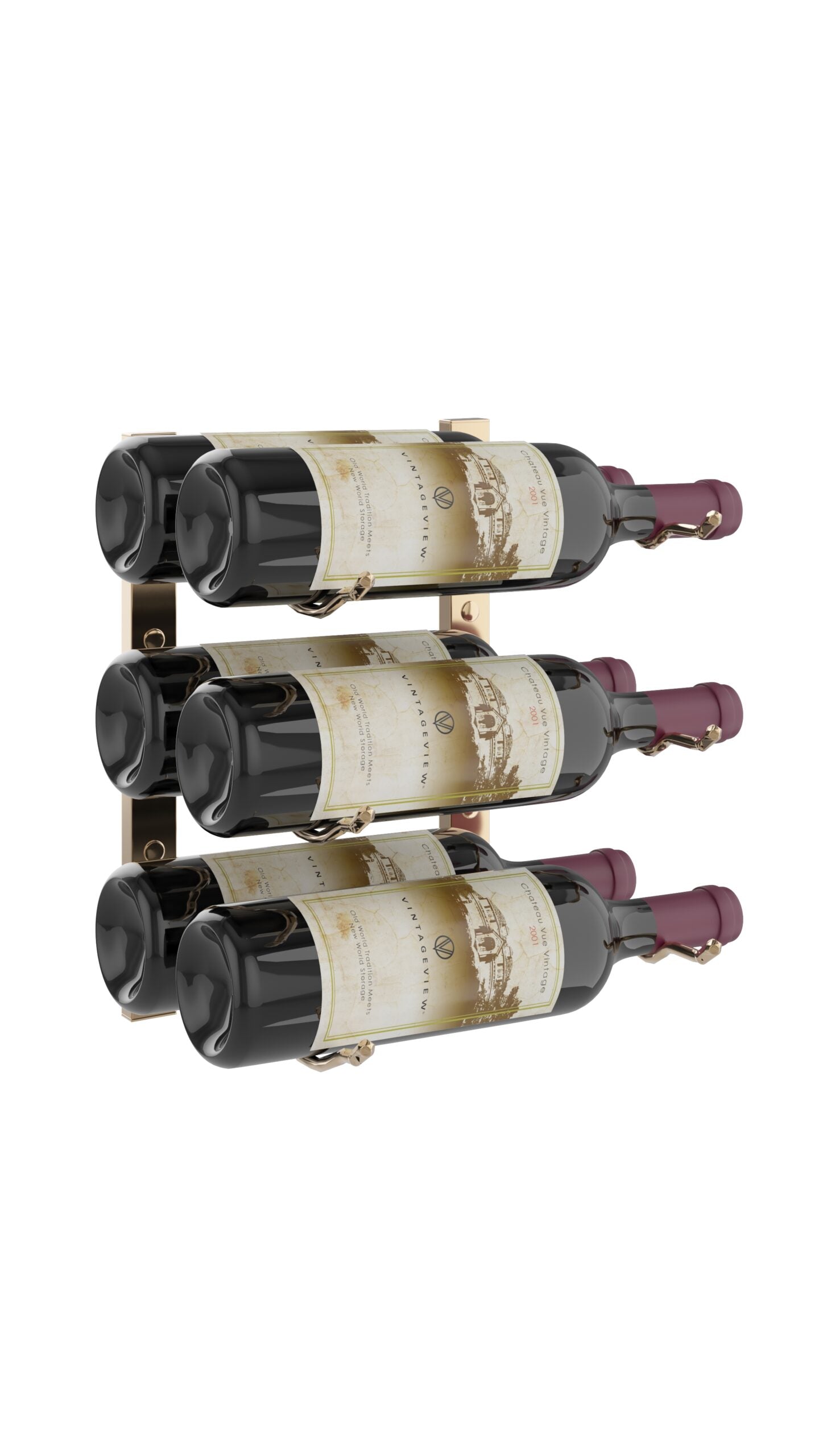 VintageView Wall Wine Racks 1' (3 to 9 bottles)