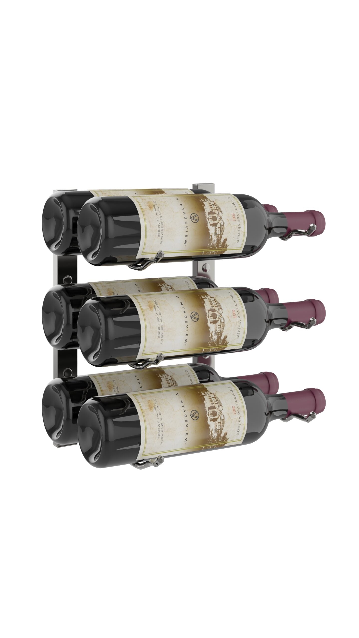 VintageView Wall Wine Racks 1' (3 to 9 bottles)