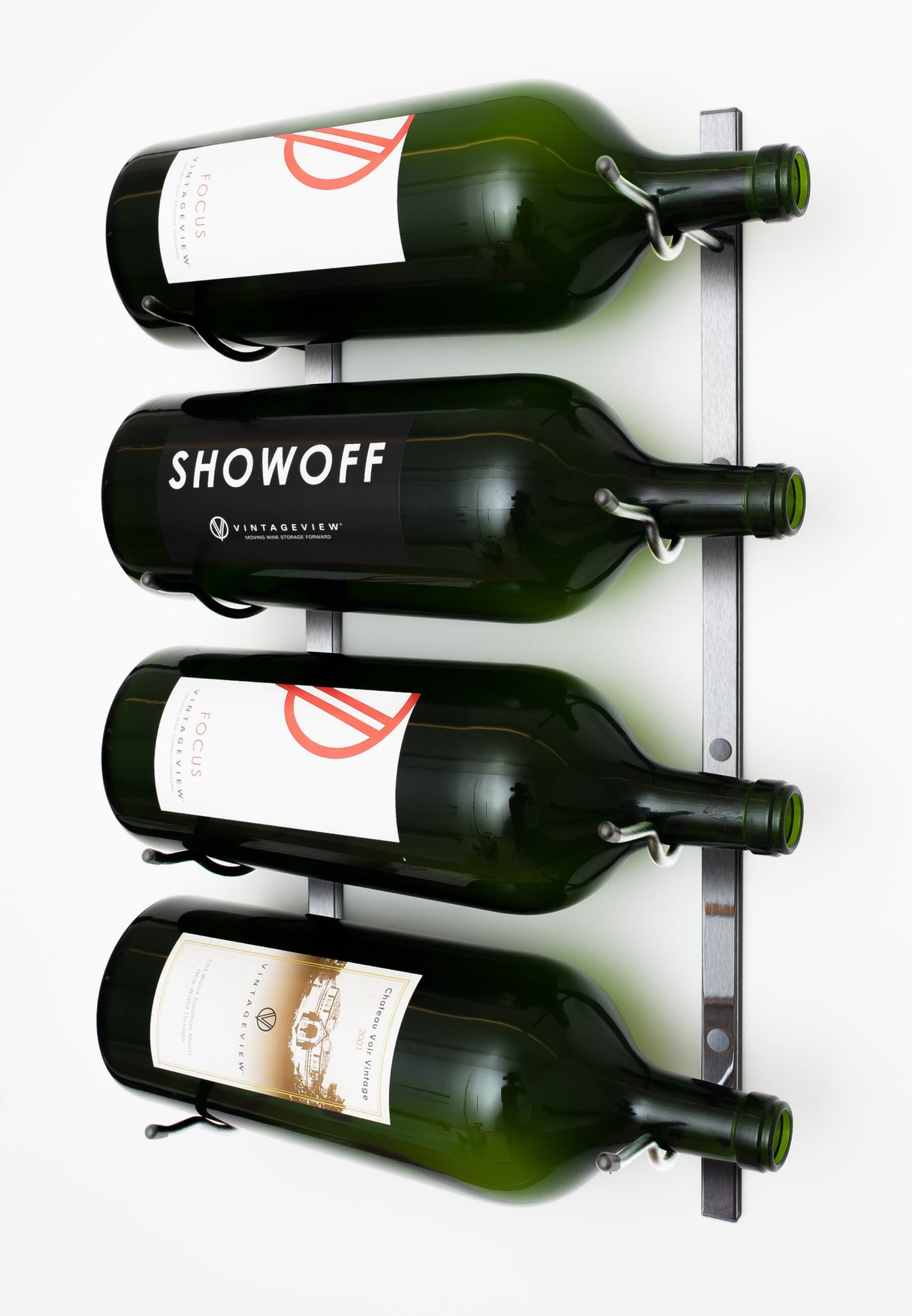 VintageView Big Bottle Wine Rack  (4 Bottles)